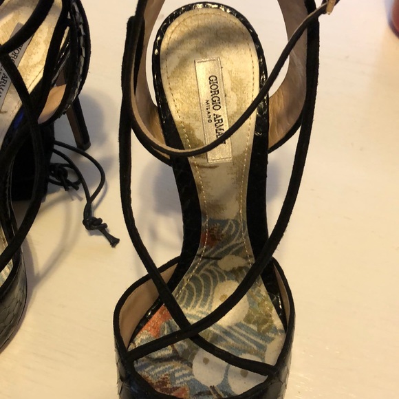 New auth Giorgio Armani black slingback heels 40 - Picture 7 of 8